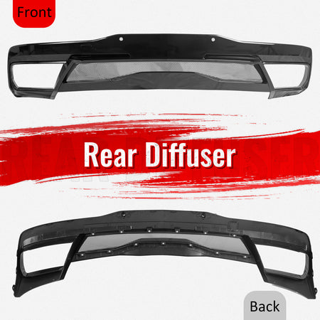 Fits 20-26 Chevy Corvette C8 Z51 Stingray OE Rear Bumper Diffuser Pearl Black PP