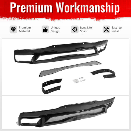 Fits 20-26 Chevy Corvette C8 Z51 Stingray OE Rear Bumper Diffuser Pearl Black PP