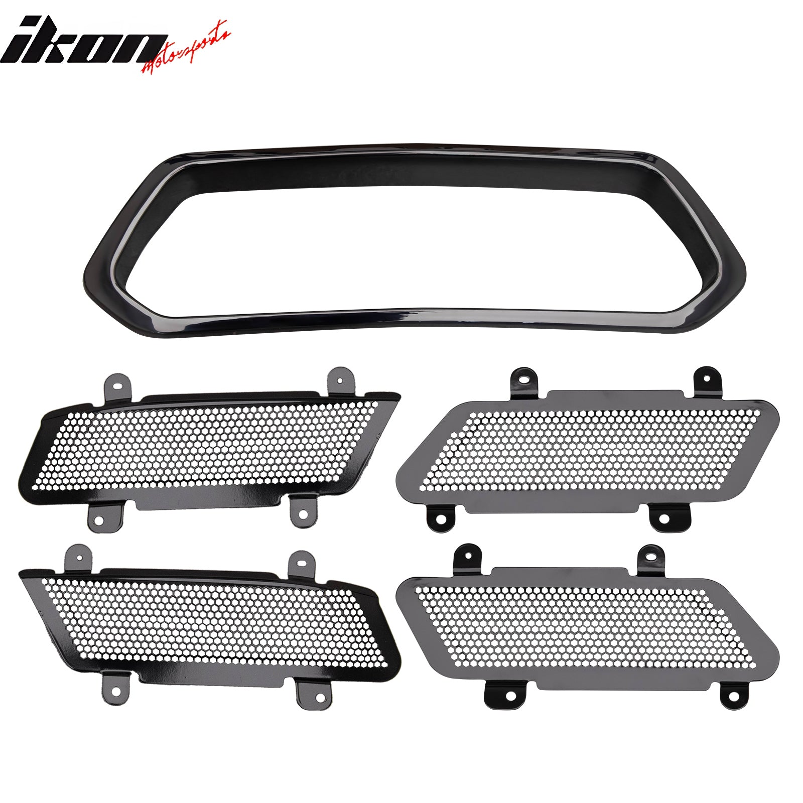 For 20-25 Corvette C8 Rear Bumper Cover + Silver Quad Exhaust Tip Trunk Spoiler