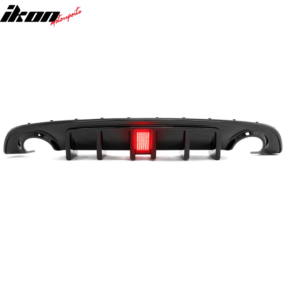 Fits 15-23 Dodge Charger SRT Gloss Black Rear Bumper Diffuser w/ Black LED Light