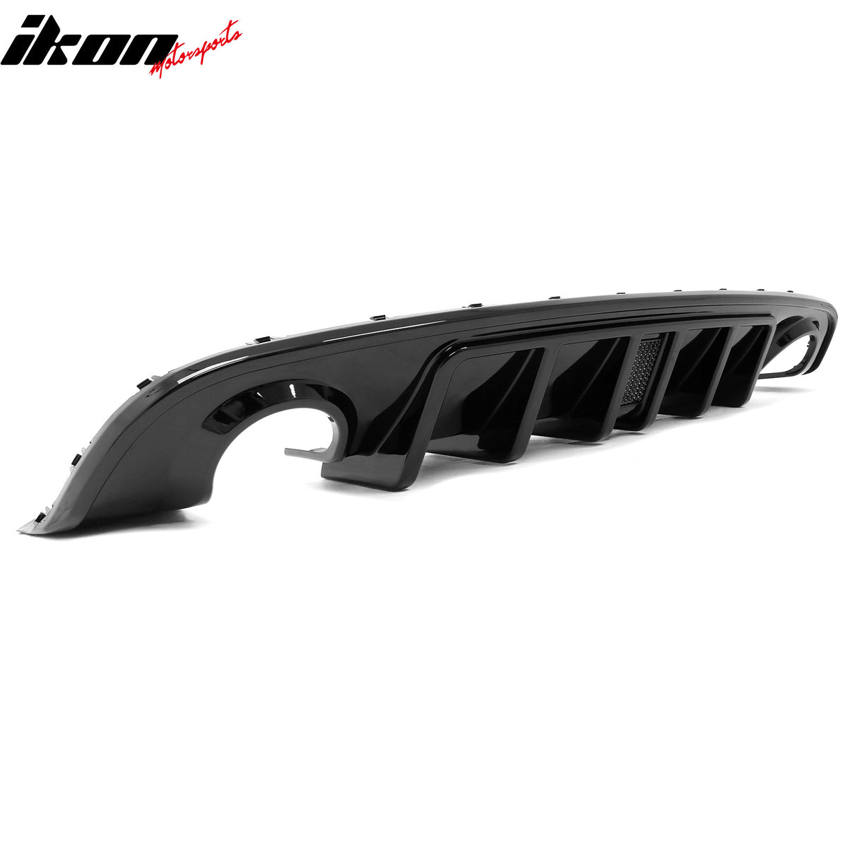Fits 15-23 Dodge Charger SRT Gloss Black Rear Bumper Diffuser w/ Black LED Light