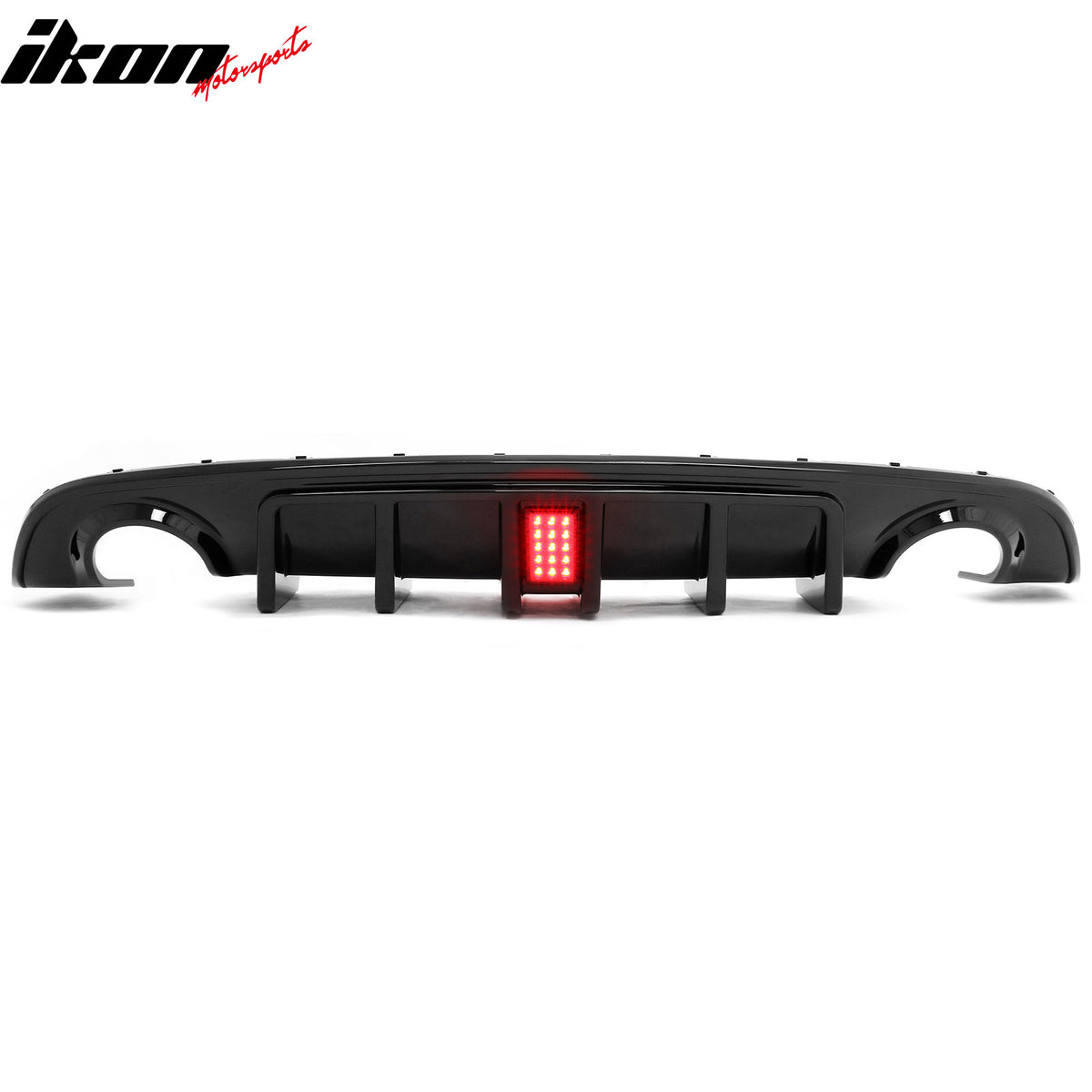 Fits 15-23 Dodge Charger SRT Gloss Black Rear Bumper Diffuser w/ Red LED Light