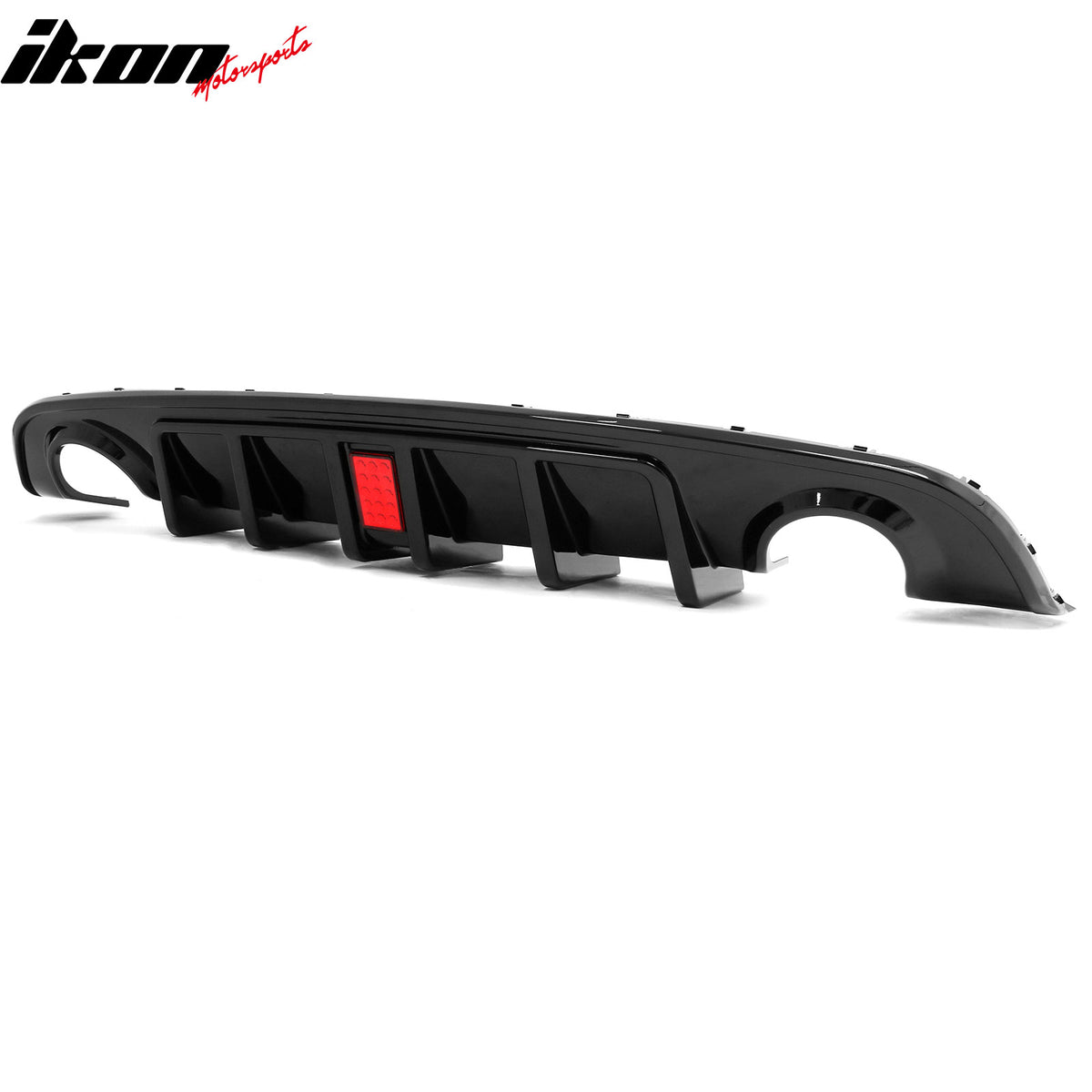 Fits 15-23 Dodge Charger SRT Gloss Black Rear Bumper Diffuser w/ Red LED Light