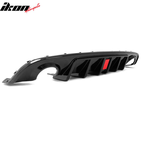 Fits 15-23 Dodge Charger SRT Gloss Black Rear Bumper Diffuser w/ Red LED Light