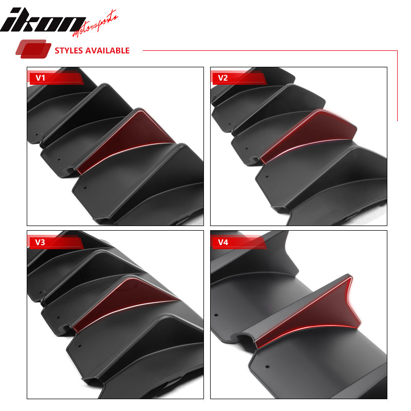 For 08-14 Dodge Challenger 2015+ SRT Hellcat Style Rear Bumper Cover V2 Diffuser