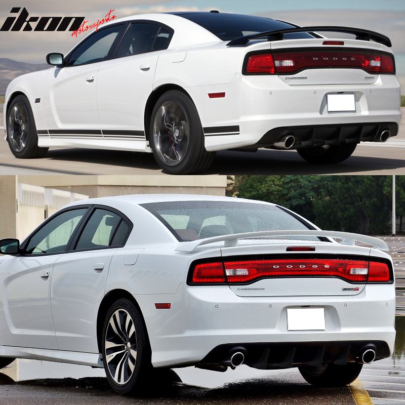 Fit 2012-2014 Dodge Charger SRT8 Rear Diffuser w/ Reflective Tape