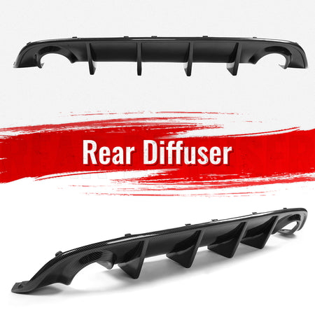 Fits 15-23 Dodge Charger SRT Carbon Fiber Print Rear Bumper Diffuser OE Style PP