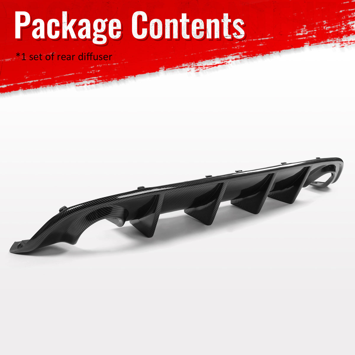 Fits 15-23 Dodge Charger SRT Carbon Fiber Print Rear Bumper Diffuser OE Style PP