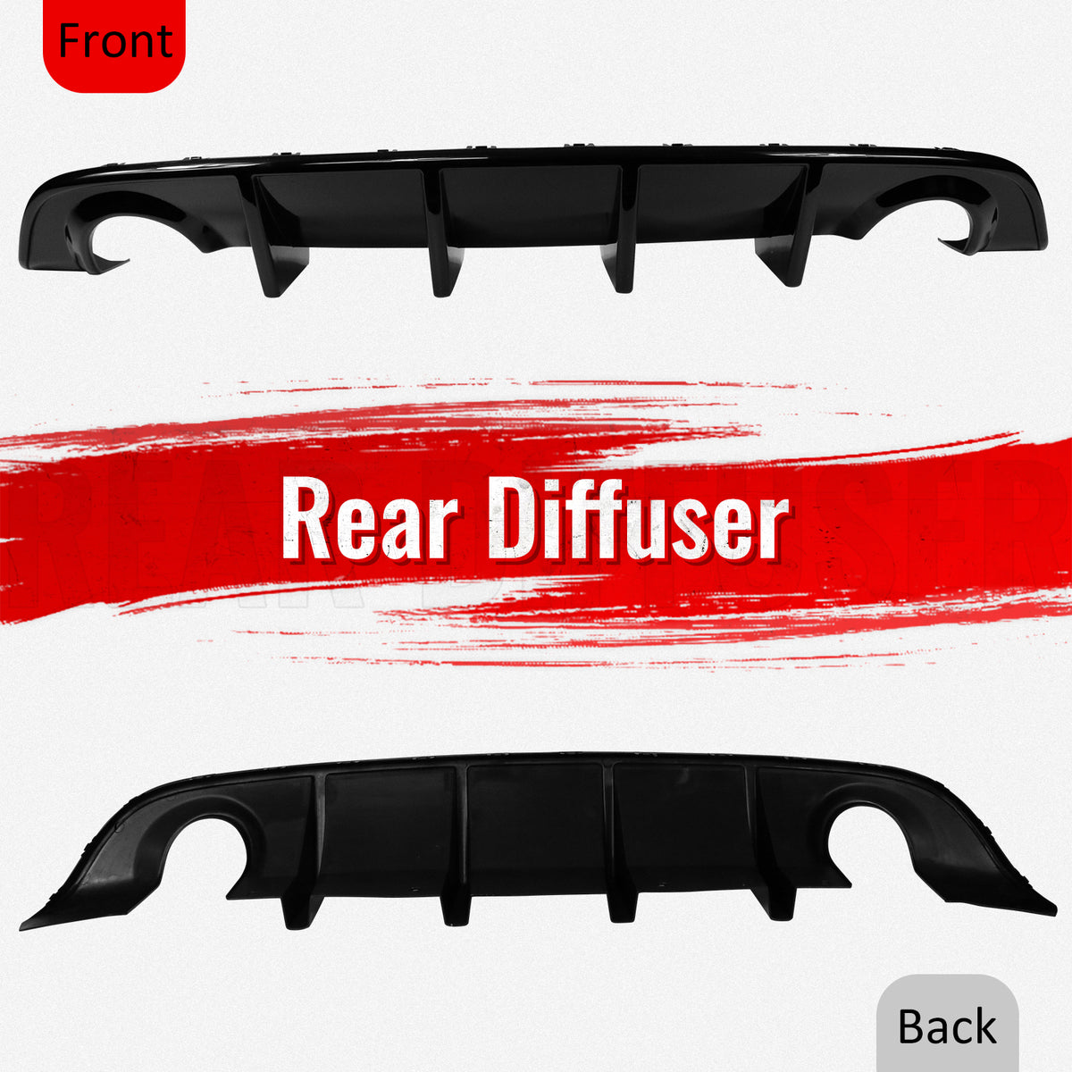 Fits 15-23 Dodge Charger SRT OE Style Rear Bumper Lip Diffuser Gloss Black PP