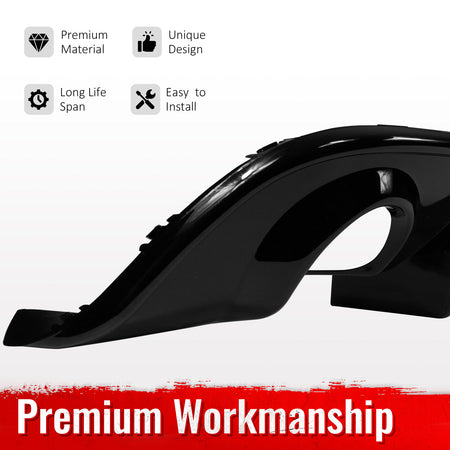 Fits 15-23 Dodge Charger SRT OE Style Rear Bumper Lip Diffuser Gloss Black PP