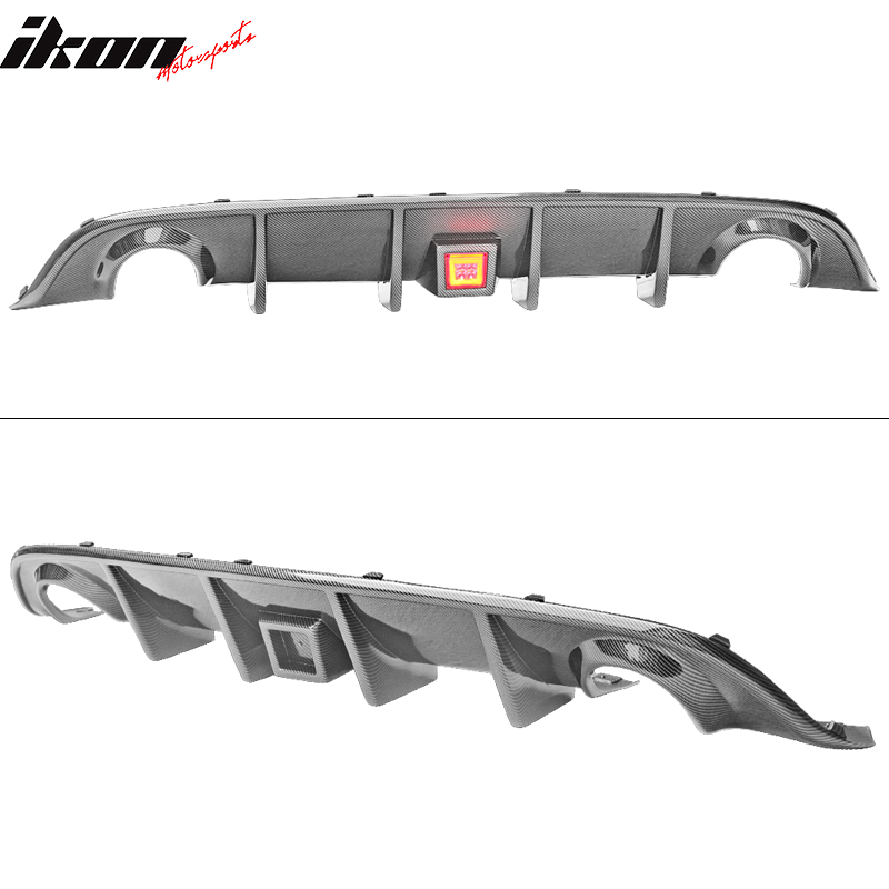 Fits 15-23 Charger SRT Rear Bumper Diffuser Valance W/ LED Brake Light Lamp