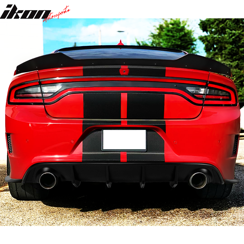 Fit 2015-2023 Dodge Charger SRT Rear Diffuser V2 Style Carbon Fiber Print