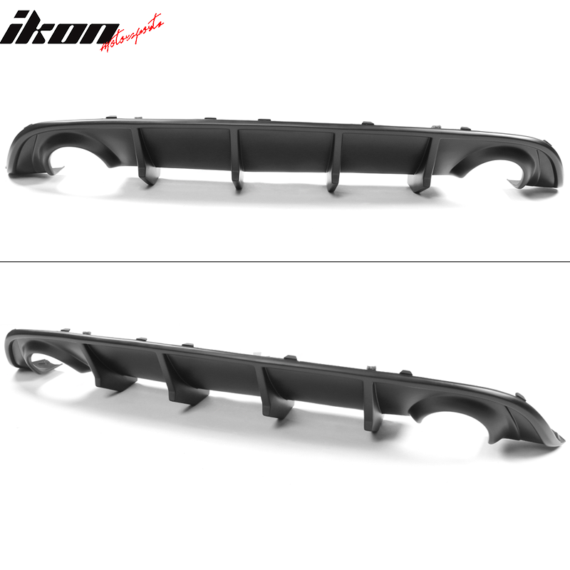 Rear Diffuser & Side Aprons Compatible With 2015-2023 Dodge Charger, Matte Black Rear Lip Bumper Valance Diffuser by IKON MOTORSPORTS