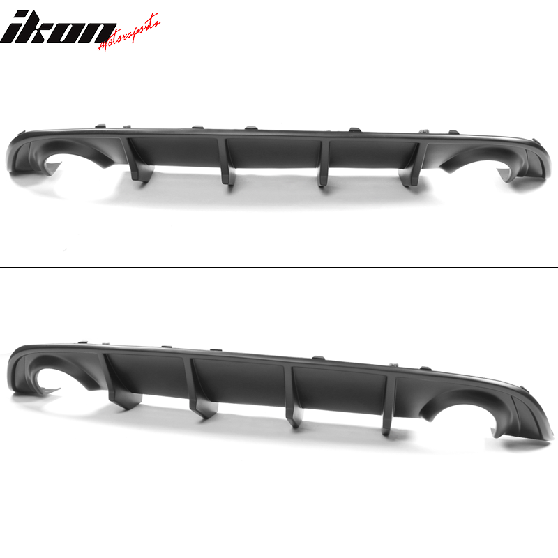 IKON MOTORSPORTS Rear Diffuser Compatible With 2015-2023 Dodge Charger SRT, V2 Style Bumper Lip Spoiler with Reflective Tape