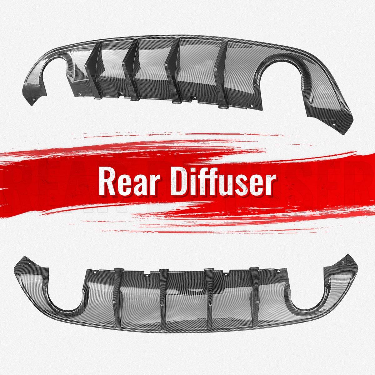 Fits 15-23 Dodge Charger SRT V3 Style Rear Bumper Diffuser Carbon Fiber Print