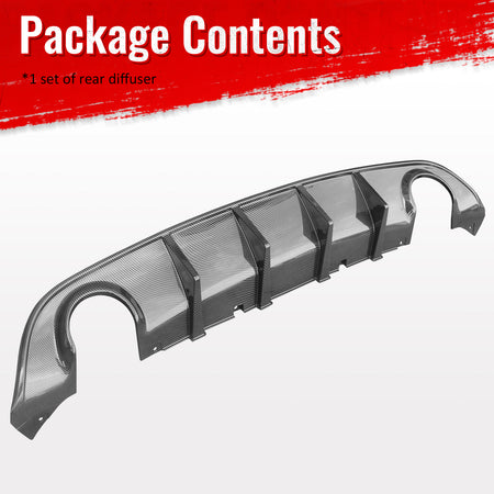Fits 15-23 Dodge Charger SRT V3 Style Rear Bumper Diffuser Carbon Fiber Print
