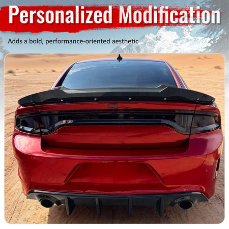 Fits 15-23 Dodge Charger SRT V3 Style Gloss Black Rear Bumper Diffuser - PP
