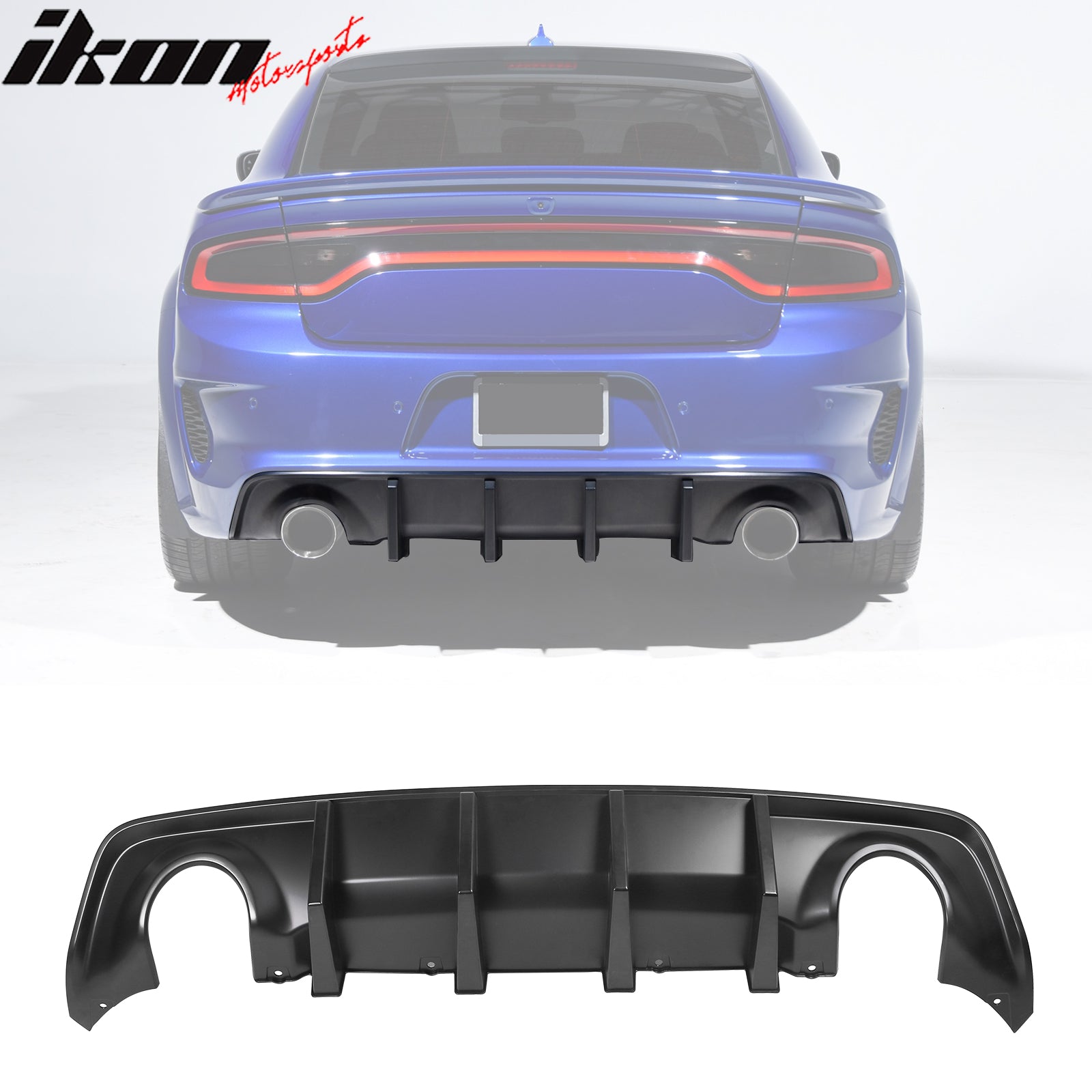 IKON MOTORSPORTS, Rear Diffuser Compatible With 2020-2023 Dodge
