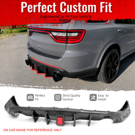 Fit 2011-2026 Dodge Durango Rear Diffuser Bumper Lip Carbon Fiber Print