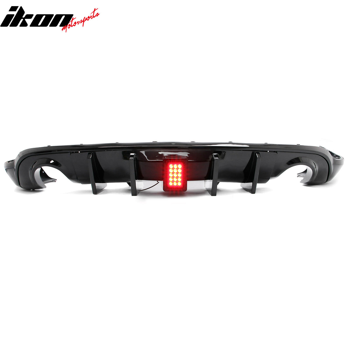 For 11-26 Dodge Durango Gloss Black Rear Bumper Diffuser w/ Red LED Brake Light