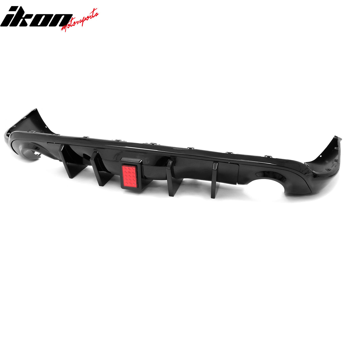 For 11-26 Dodge Durango Gloss Black Rear Bumper Diffuser w/ Red LED Brake Light