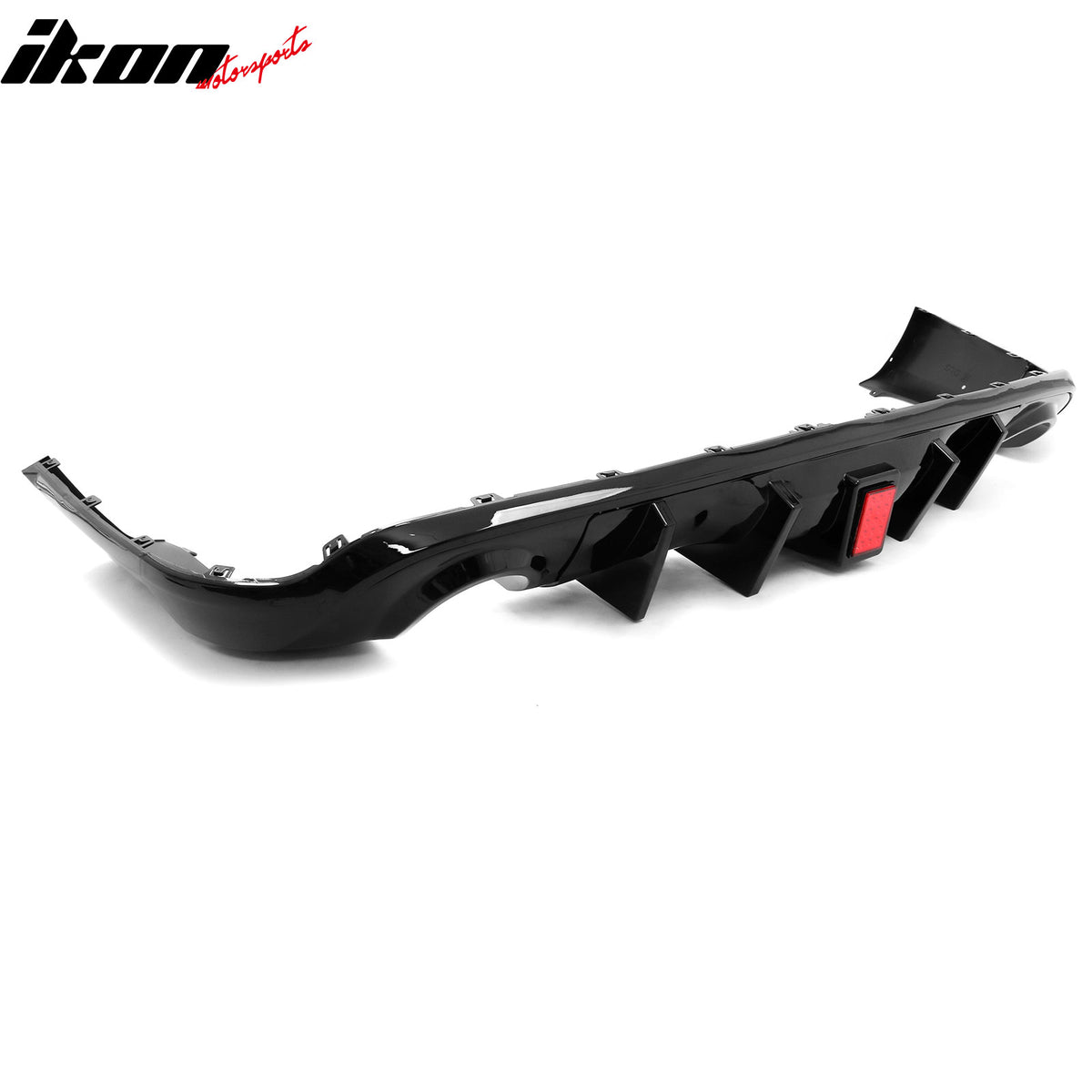 For 11-26 Dodge Durango Gloss Black Rear Bumper Diffuser w/ Red LED Brake Light