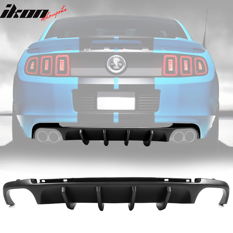2013-2014 Ford Mustang Shelby Unpainted Black Rear Bumper Diffuser PP