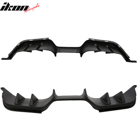 Fit 15-17 Ford Mustang Premium R Style Rear Bumper Lip Diffuser Side Valance 3PC