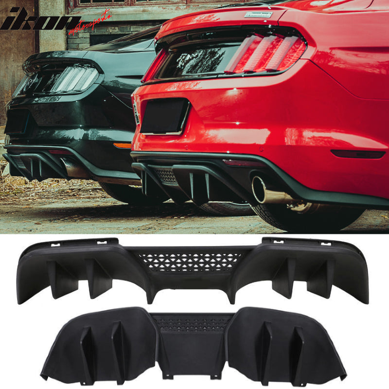 2015-2017 Ford Mustang R-Spec V2 Style Unpaint Rear Bumper Diffuser PP