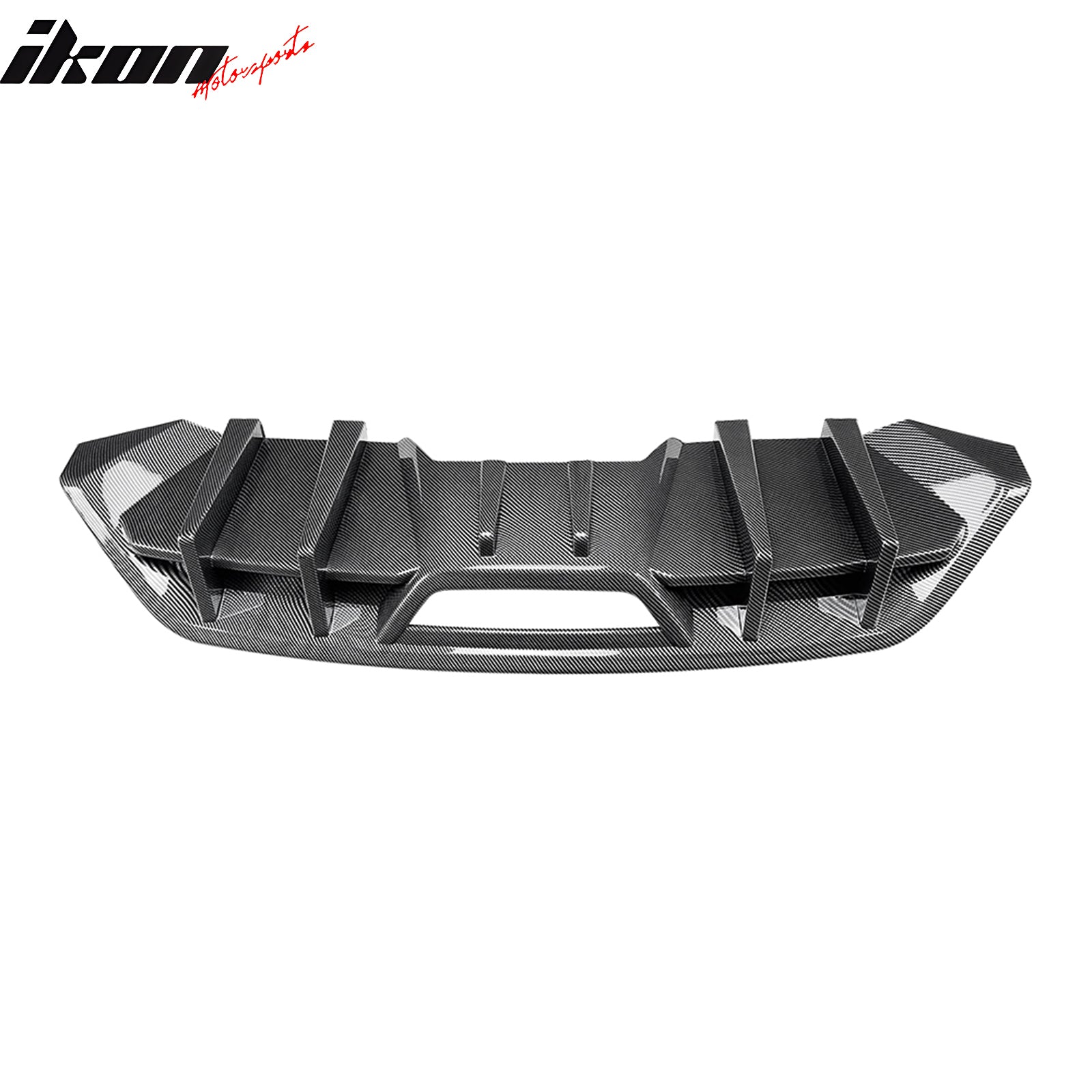 Fits 18-23 Ford Mustang Ecoboost IKON Rear Bumper Diffuser PP Carbon Fiber Print