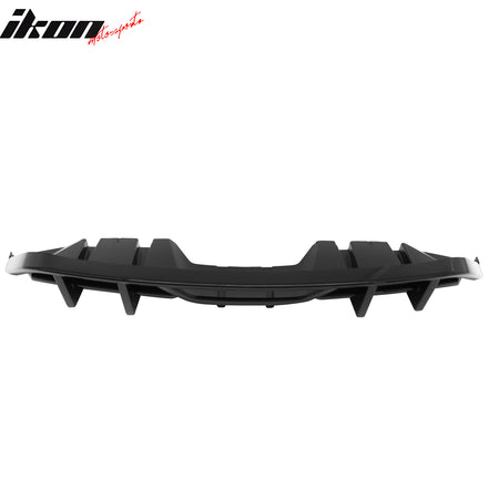 Fits 18-23 Ford Mustang Ecoboost IKON Style Rear Bumper Diffuser PP Gloss Black