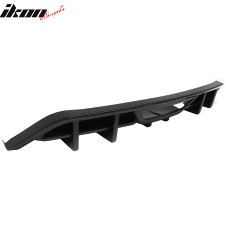 Fits 18-23 Ford Mustang Ecoboost IKON Style Rear Bumper Diffuser PP Gloss Black