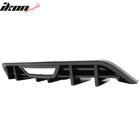 Fits 18-23 Ford Mustang Ecoboost IKON Style Rear Bumper Diffuser PP Gloss Black