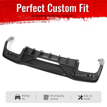 Fits 24-26 Ford Mustang V6/GT Shelby Super Snake Style Rear Diffuser Matte Black