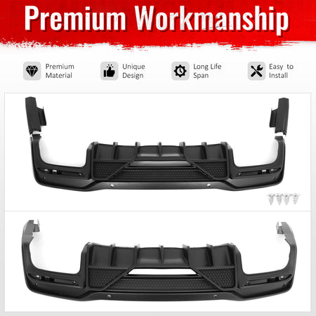Fits 24-26 Ford Mustang V6/GT Shelby Super Snake Style Rear Diffuser Matte Black