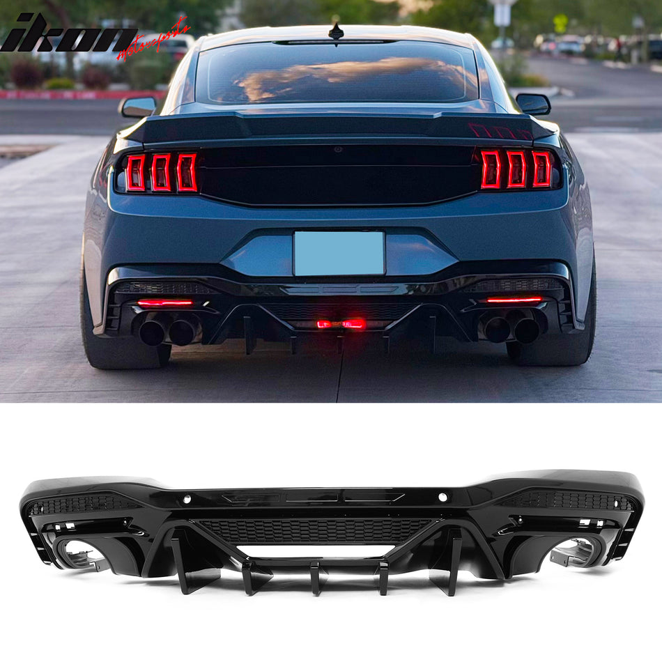 2024-2026 Ford Mustang Rear Bumper Diffuser Speed Style Gloss/Matte Black