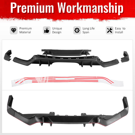 Fits 17-21 Honda Civic Hatchback Type R Rear Bumper Lip Conversion Kit - PP