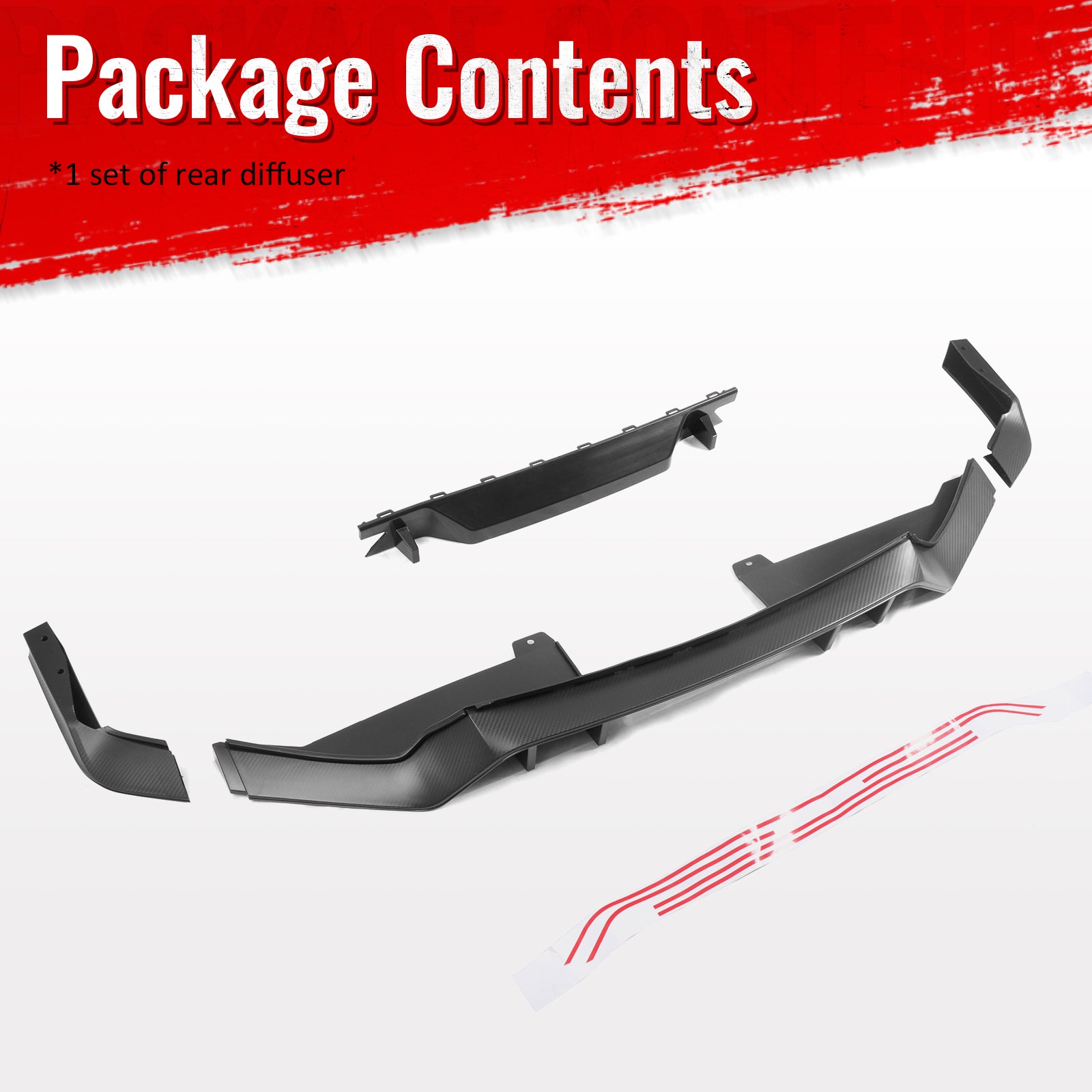 Fits 17-21 Honda Civic Hatchback Type R Rear Bumper Lip Conversion Kit - PP