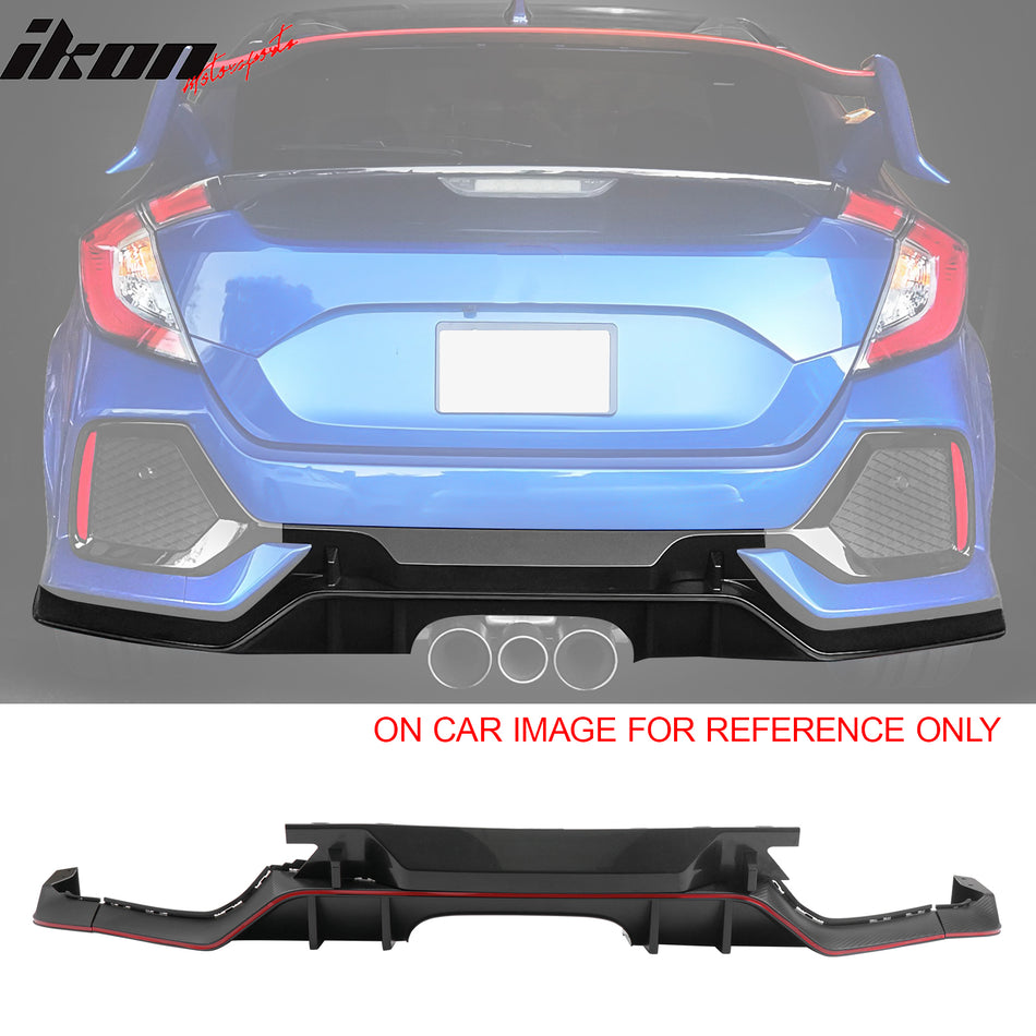 2017-2021 Honda Civic Hatchback Type R Black Rear Bumper Lip Kit PP