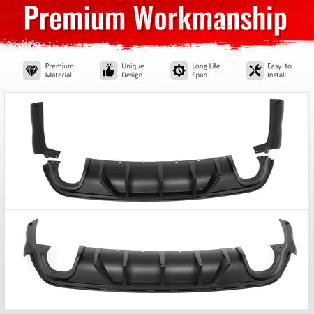 Fits 12-21 Jeep Grand Cherokee SRT V1 Shark Fin Rear Diffuser Unpainted Black