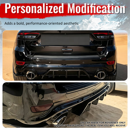 Fits 12-21 Jeep Grand Cherokee SRT V1 Shark Fin Rear Diffuser Unpainted Black