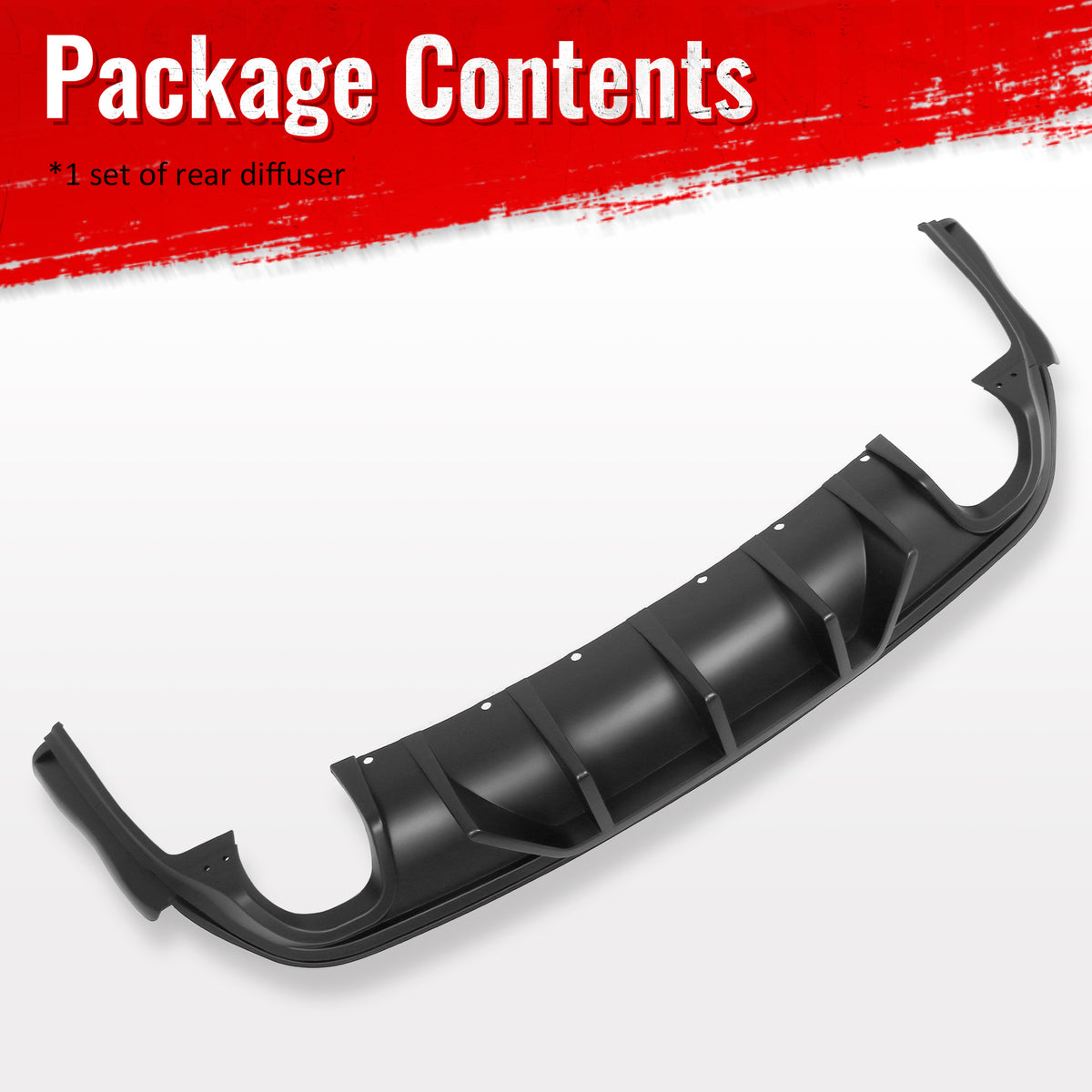 Fits 12-21 Jeep Grand Cherokee SRT V1 Shark Fin Rear Diffuser Unpainted Black