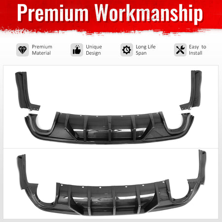 Fits 12-21 Jeep Grand Cherokee SRT V1 Shark Fin Rear Diffuser Carbon Fiber Print