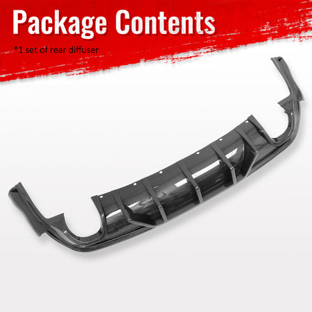 Fits 12-21 Jeep Grand Cherokee SRT V1 Shark Fin Rear Diffuser Carbon Fiber Print