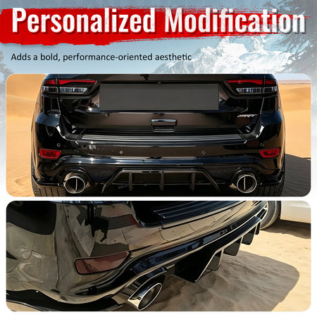 Fits 12-21 Jeep Grand Cherokee SRT/SRT8 V1 Shark Fin Rear Diffuser Gloss Black