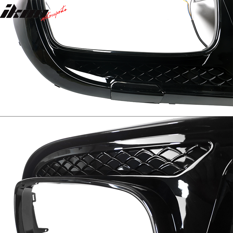 Fit 15-18 Benz W205 C Class C63 AMG B Style Rear Bumper Lip Diffuser Gloss Black