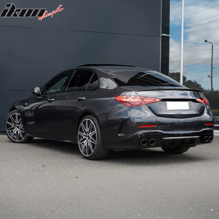 Fits 22-26 Benz C-Class C300 C63 Sedan W206 C43 Style Rear Diffuser Exhaust Tips