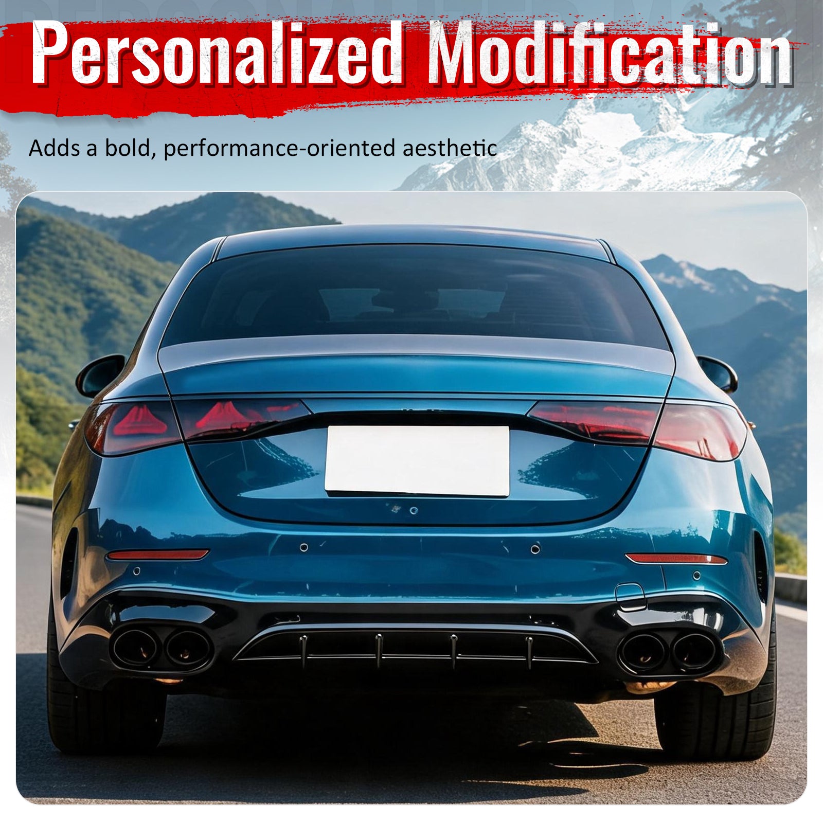 For 24-26 Benz E-Class E350 E450 Sedan W214 E53 Style Rear Diffuser Exhaust Tips