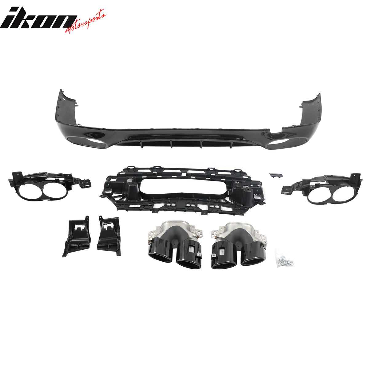 For 24-26 Benz E-Class E350 E450 Sedan W214 E53 Style Rear Diffuser Exhaust Tips