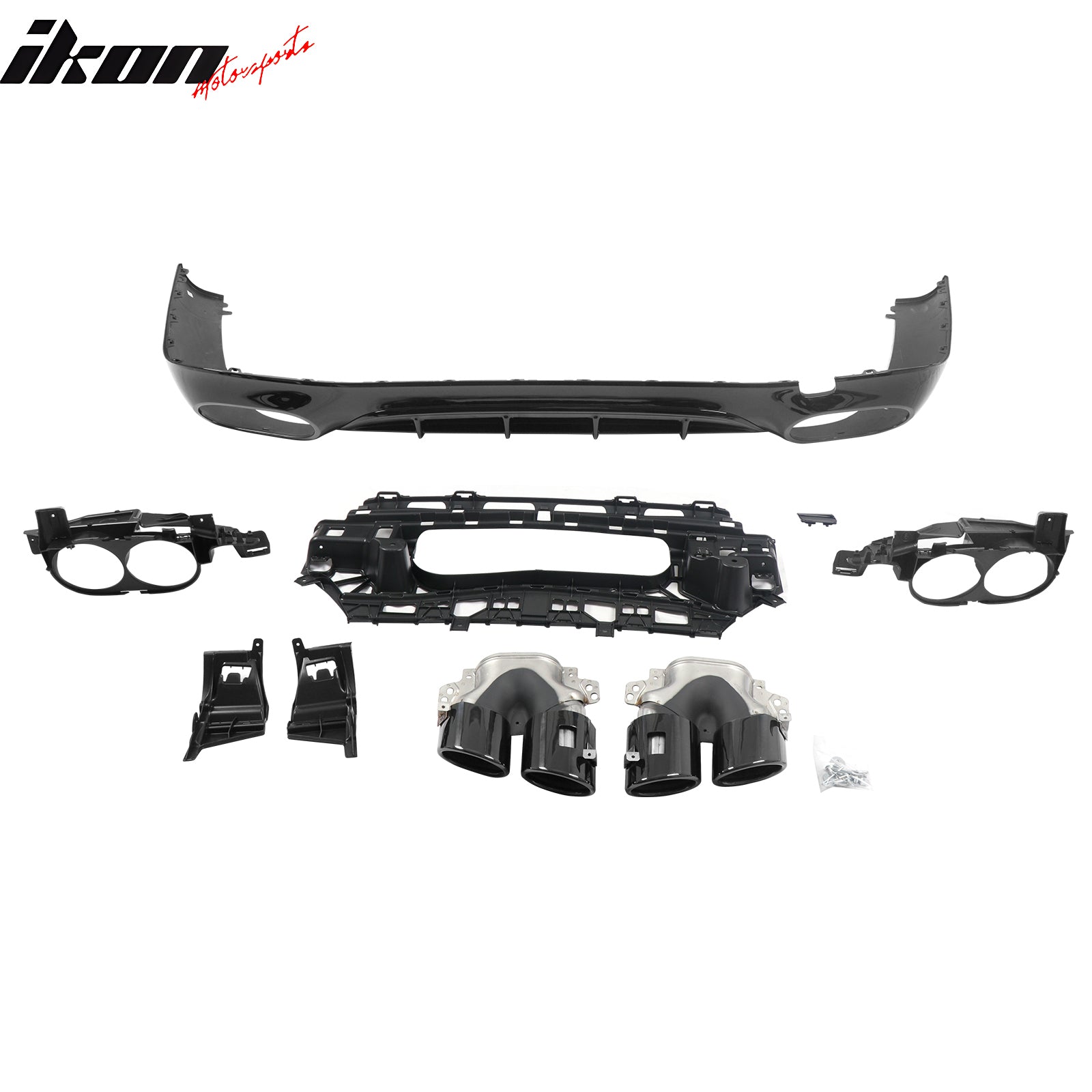 For 24-26 Benz E-Class E350 E450 Sedan W214 E53 Style Rear Diffuser Exhaust Tips